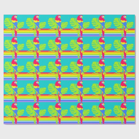 Rainbow-Papagei Geschenkpapier (Flach)