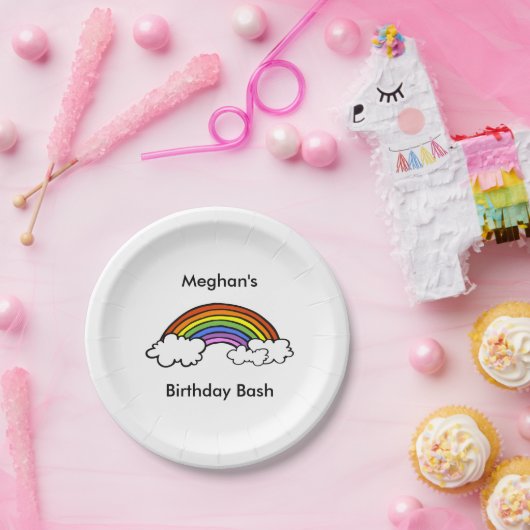 Rainbow Paper Plate Pappteller (Party)
