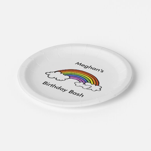 Rainbow Paper Plate Pappteller (Schrägansicht)