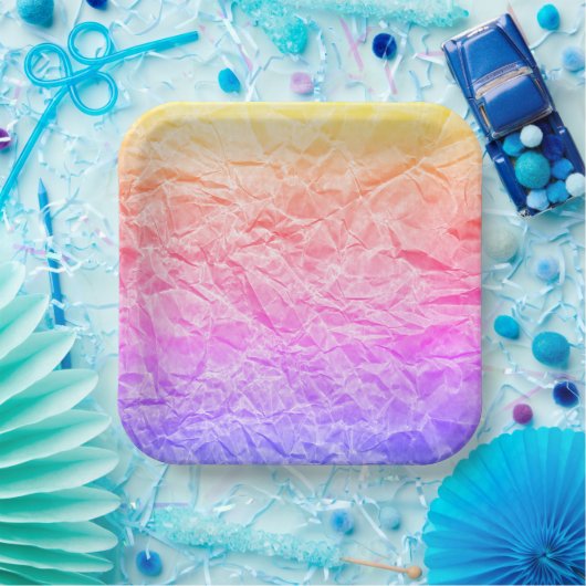 Rainbow-Papier Pappteller (Party)