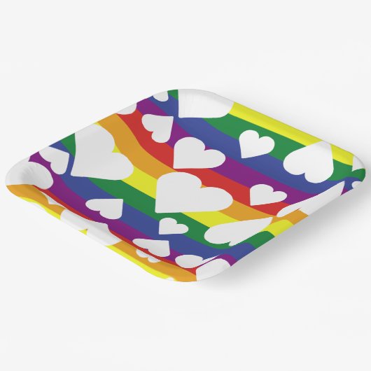 Rainbow-Papierplatte Pappteller (Gewinkelt)