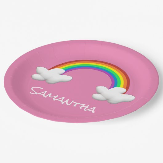 Rainbow Pappteller (Schrägansicht)