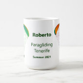 Rainbow Paraglider Grafik-Souvenir mit Ihrem Text Kaffeetasse (Mittel)