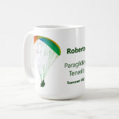 Rainbow Paraglider Grafik-Souvenir mit Ihrem Text Kaffeetasse (Vorderseite Links)