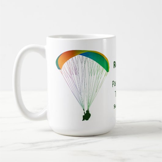 Rainbow Paraglider Grafik-Souvenir mit Ihrem Text Kaffeetasse (Links)