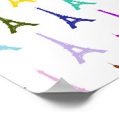 Rainbow Paris Eiffel Tower Muster Poster (Ecke)