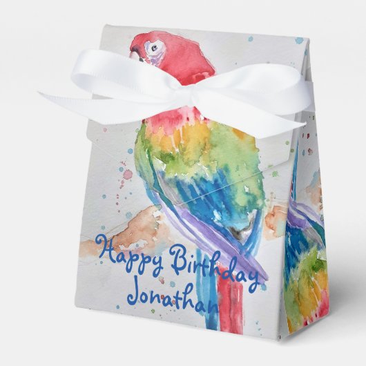 Rainbow Parrot Bird Child Birthday Cake Fevor Box Geschenkschachtel (Vorderseite)