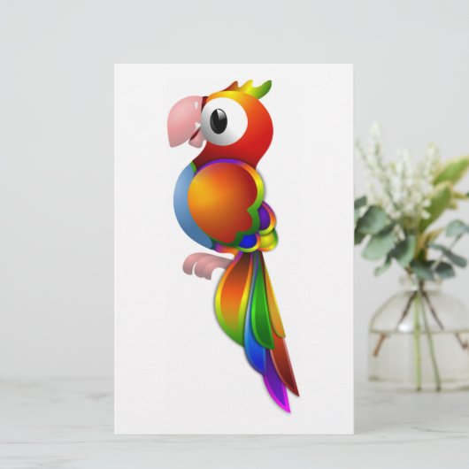 RAINBOW PARROT BRIEFPAPIER (Stehend Vorderseite)
