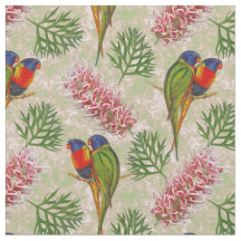 Rainbow Parrot Floral Stoff