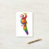 RAINBOW PARROT POST-IT KLEBEZETTEL (Auf Schreibtisch)