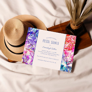 Rainbow Party Color Crystal Gemstone Brautparty Einladung