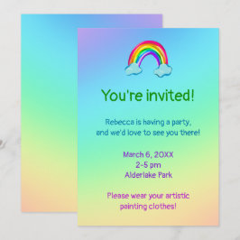 Rainbow Party Einladung