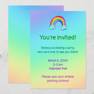 Rainbow Party Einladung