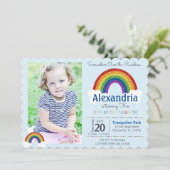 Rainbow Party Einladung mit Foto Rainbow Invite (Stehend Vorderseite)