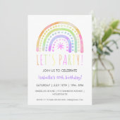Rainbow Party | Einladung zum Geburtstag (Stehend Vorderseite)