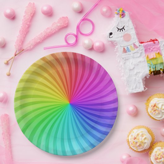 Rainbow-Party-Papier-Teller. Pappteller (Party)