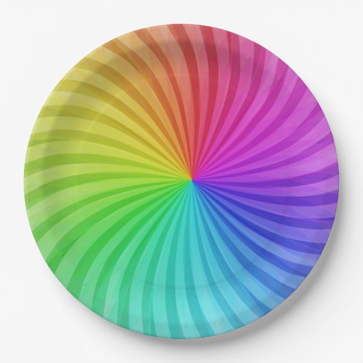 Rainbow-Party-Papier-Teller. Pappteller (Vorderseite)