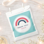 Rainbow Party Personalisiert Name Age Rosa Blau Geschenktütchen (Ausgeschnitten)