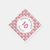 Rainbow Party Personalisiert Name Age Rosa Blau Serviette (Ecke)