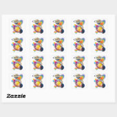 RAINBOW-PARTY QUADRATISCHER AUFKLEBER (Blatt)