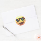 Rainbow Party Shades Emoji Face Sticker (Umschlag)