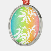 Rainbow Passion Blume Silbernes Ornament (Links)