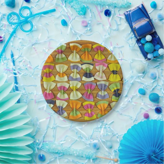 Rainbow-Pasta-Muster Pappteller (Party)