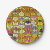 Rainbow-Pasta-Muster Pappteller (Vorderseite)