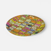 Rainbow-Pasta-Muster Pappteller (Schrägansicht)