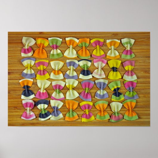 Rainbow-Pasta-Muster Poster (Vorne)