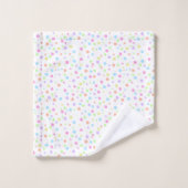 Rainbow pastel Abstrakt Polka DotsMuster Badhandtuch Set (Waschlappen)
