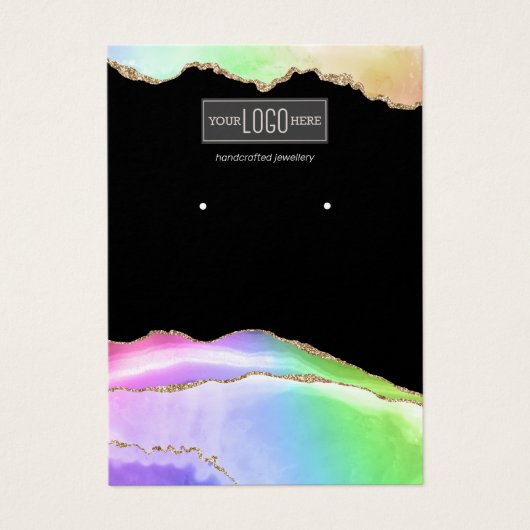 Rainbow Pastel Agate Earring Display (Vorderseite)