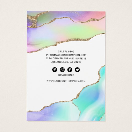 Rainbow Pastel Agate Earring Display (Rückseite)