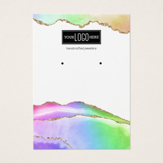 Rainbow Pastel Agate Earring Display (Vorderseite)