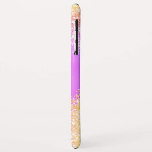 Rainbow Pastel Bling Luxus Glitzer Monogram Case-Mate iPhone Hülle (Hinten/Links)