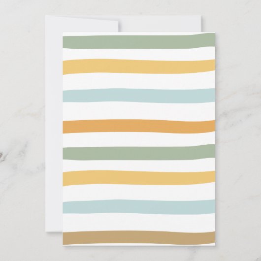 Rainbow Pastel Boho Mute Blue Boy Erster Geburtsta Einladung (Rückseite)