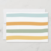 Rainbow Pastel Boho Mute Blue Boy Erster Geburtsta Einladung (Rückseite)