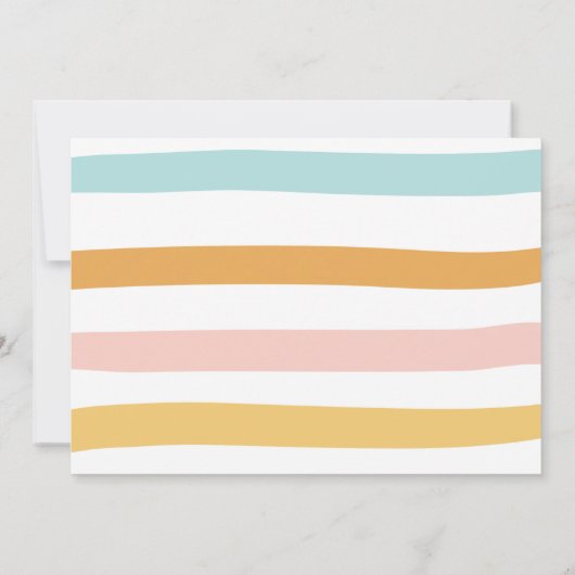 Rainbow Pastel Boho Mute Pink Girl Erster Geburtst Einladung (Rückseite)