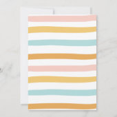 Rainbow Pastel Boho Mute Pink Girl Erster Geburtst Einladung (Rückseite)