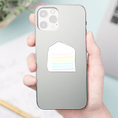 Rainbow Pastel Cake Slice Aufkleber (Telefon)