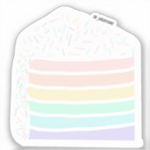 Rainbow Pastel Cake Slice Aufkleber (Vorderseite)