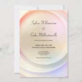 Rainbow Pastel Circular Wedding Einladung (Vorderseite)