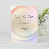 Rainbow Pastel Circular Wedding Save The Date (Stehend Vorderseite)