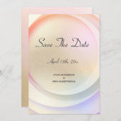 Rainbow Pastel Circular Wedding Save The Date (Vorne/Hinten)