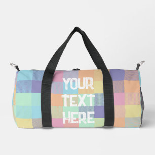 Rainbow Pastel Color Buffalo Karo Kariert 90er kle Duffle Bag