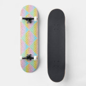 Rainbow Pastel Colors Diamond Pattern Skateboard (Vorderseite)