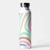 Rainbow Pastel Colors Wavy Brushstrikes Trinkflasche (Links)