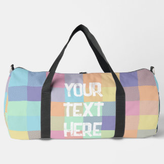 Rainbow Pastel Colour Buffalo Karo Kariert 90er Ja Duffle Bag