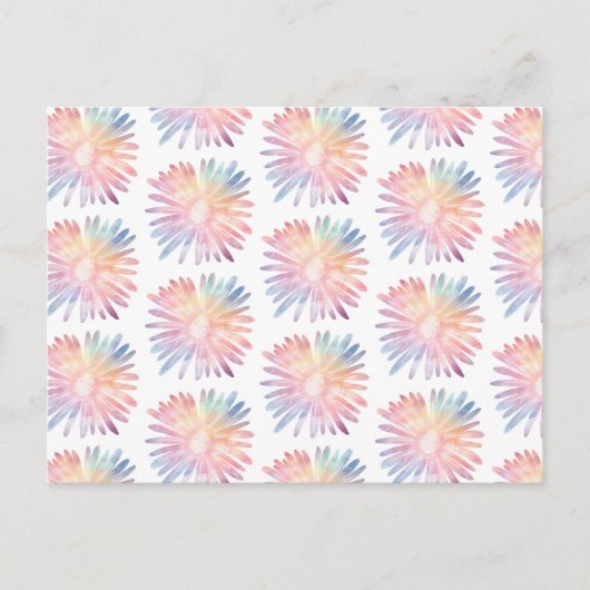 Rainbow Pastel Daisies farbenfrohe Blume Muster Postkarte (Vorderseite)