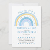 Rainbow Pastel Doodle Art Boys Einladung zum Gebur (Vorderseite)
